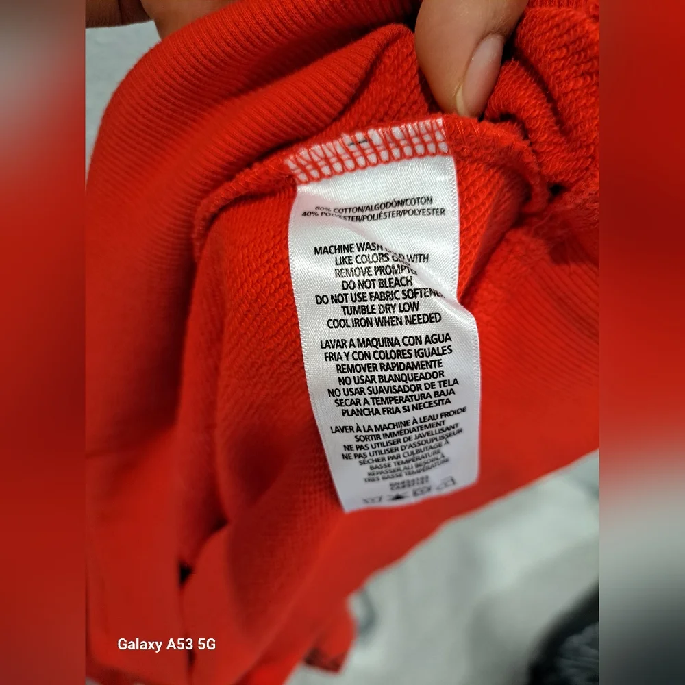 Tommy Hilfiger Red and Black Crew Neck Sweater